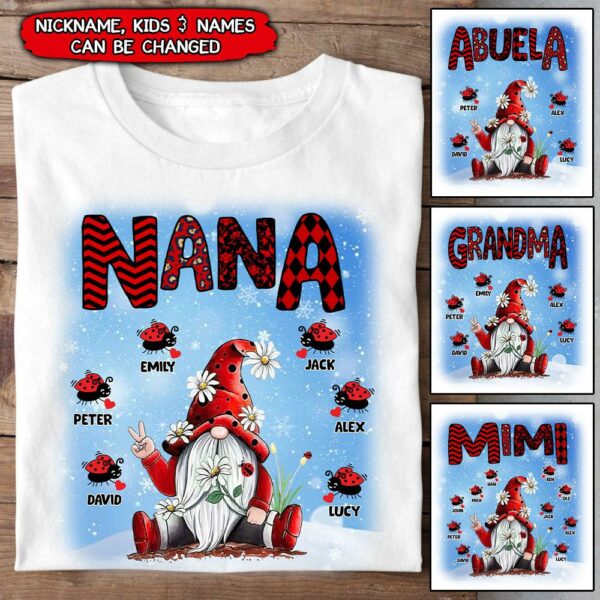 Personalized Grandma, Nana Gnome T-shirt NVL15SEP21TP1 White T-shirt Humancustom - Unique Personalized Gifts