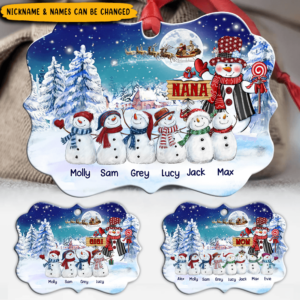 Personalized grandma snowman ornament ntk28oct21TT1 Aluminium Ornament Humancustom - Unique Personalized Gifts