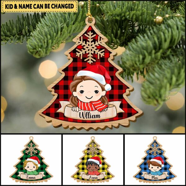 Personalized Christmas Kid Wood Ornament NVL29OCT21TT1 Wood Custom Shape Ornament Humancustom - Unique Personalized Gifts