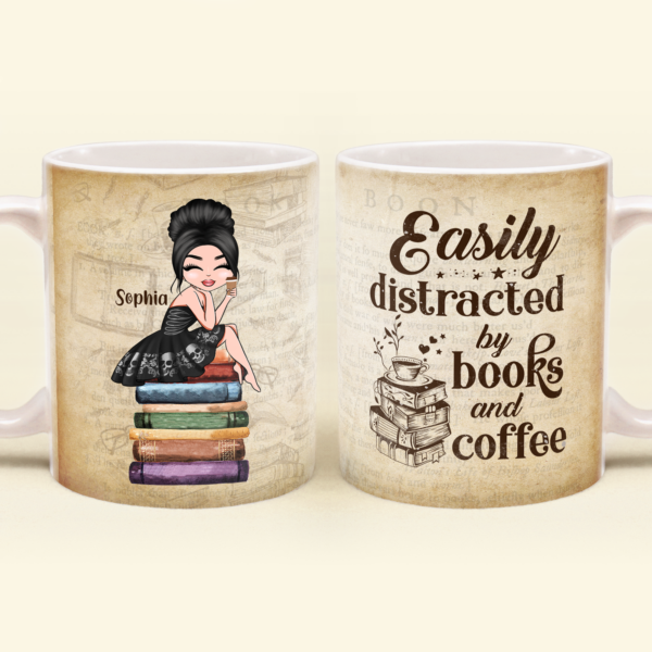 Book And Coffee - Personalized Mug - Birthday Gift For Book Lovers, Coffee Lovers