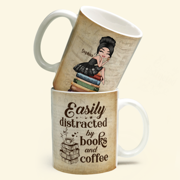 Book And Coffee - Personalized Mug - Birthday Gift For Book Lovers, Coffee Lovers