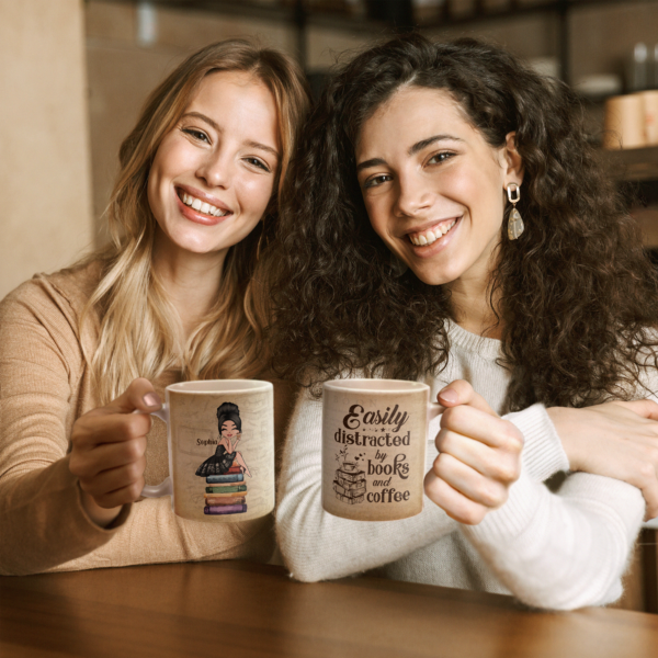 Book And Coffee - Personalized Mug - Birthday Gift For Book Lovers, Coffee Lovers