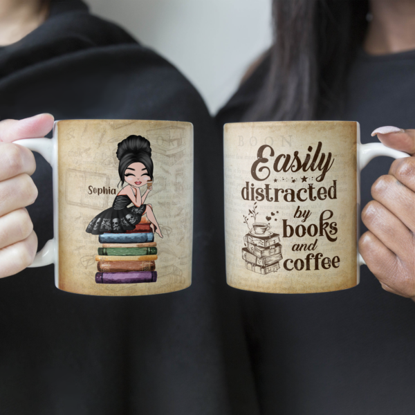 Book And Coffee - Personalized Mug - Birthday Gift For Book Lovers, Coffee Lovers