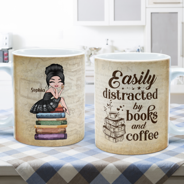 Book And Coffee - Personalized Mug - Birthday Gift For Book Lovers, Coffee Lovers