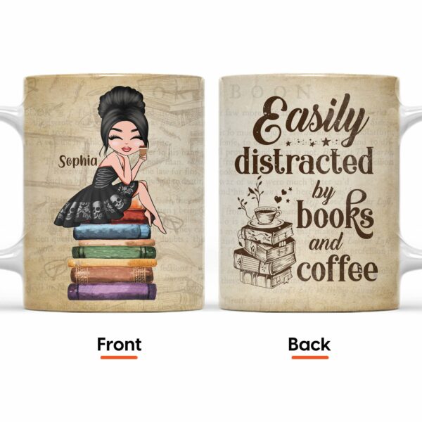 Book And Coffee - Personalized Mug - Birthday Gift For Book Lovers, Coffee Lovers