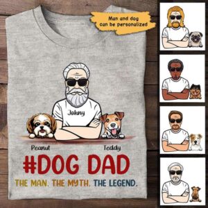 Apparel Dog Dad The Legend Old Man Personalized Shirt Classic Tee / Ash Classic Tee / S