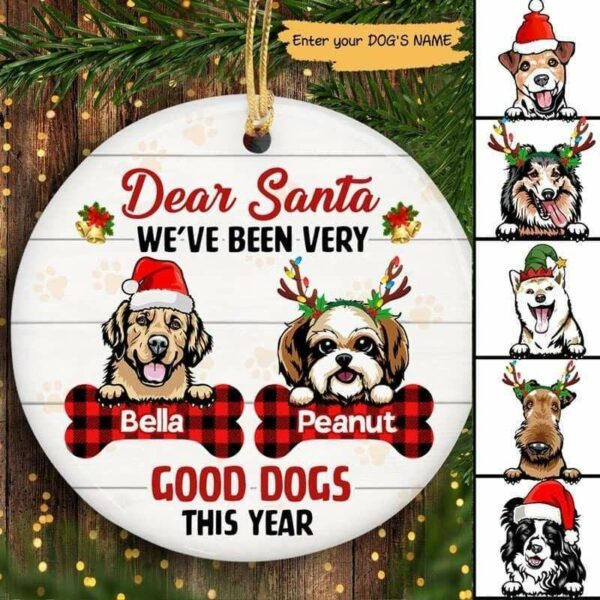 Circle Ornament I Tried To Be Good Dogs Christmas Personalized Circle Ornament Pack 1