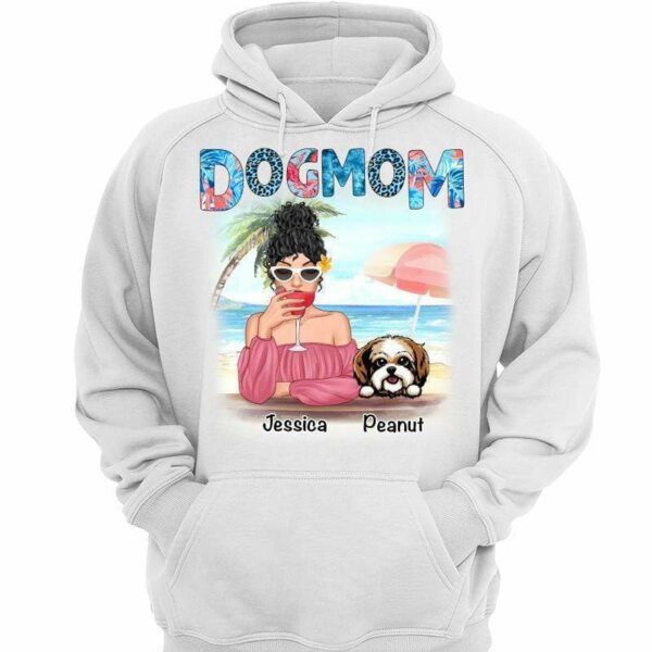 Hoodie & Sweatshirts Dog Mom Summer Patterned Personalized Hoodie Sweatshirt Hoodie / White Hoodie / S