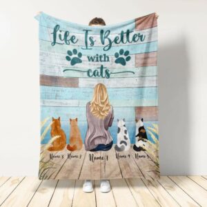 Life Is Better With Cats Blanket-Macorner