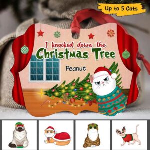 Ornament Fluffy Cats Knock Down Christmas Tree Personalized Christmas Ornament Pack 1