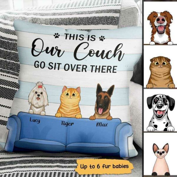 Pillow This Is Dogs Cats Couch Personalized Pillow (Insert Included) 18x18 / Linen