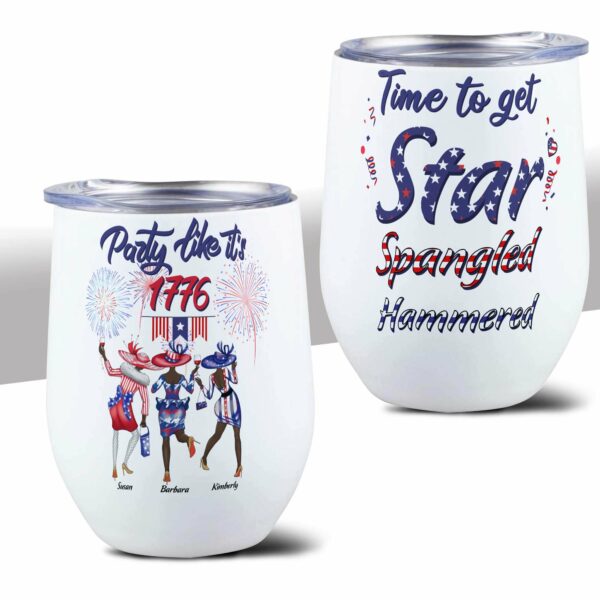 Party Like It's 1776, Friends Custom Wine Tumbler, Gift For Friends-Macorner