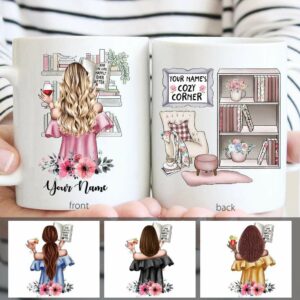 And She Lived Happily Ever After With Her Books Mug-Macorner