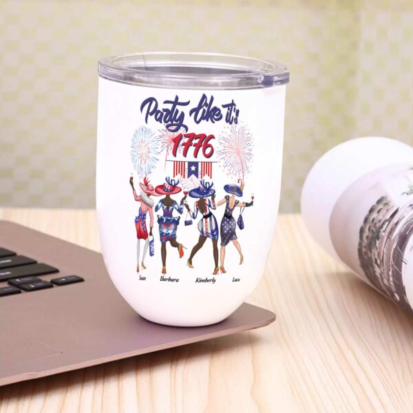 Party Like It's 1776, Friends Custom Wine Tumbler, Gift For Friends-Macorner