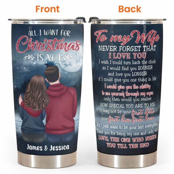 All I Want For Christmas Is You - Personalized Tumbler Cup - Christmas Gift For Couple