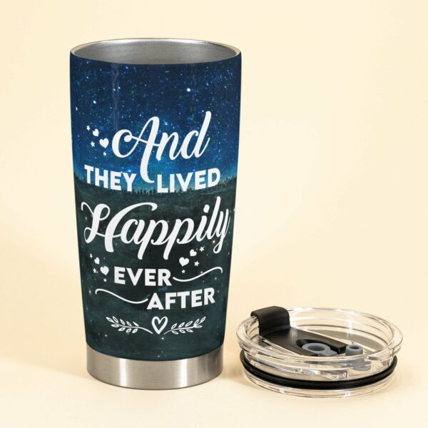 And They Lived Happily Ever After - Personalized Tumbler Cup - Gift For Couple - Travelling Couple