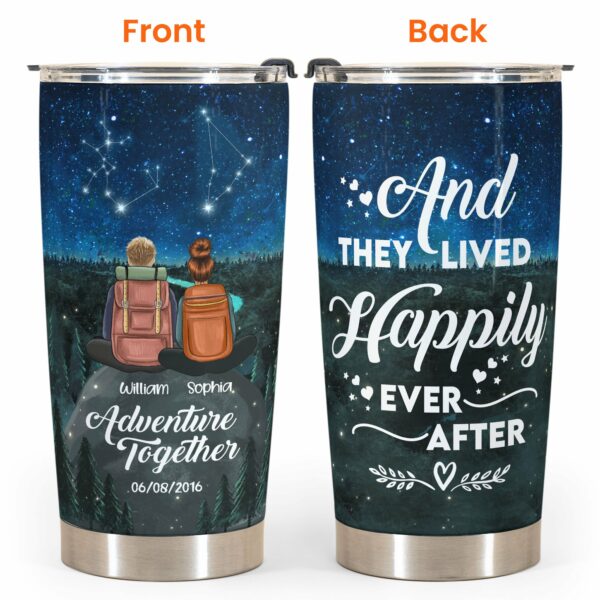 And They Lived Happily Ever After - Personalized Tumbler Cup - Gift For Couple - Travelling Couple