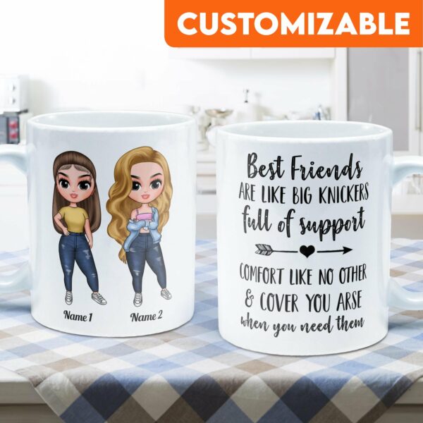 Best Friends Are Like Big Knickers - Personalized Mug - Birthday Gift For Friends, BFF, Besties, Soul Sisters