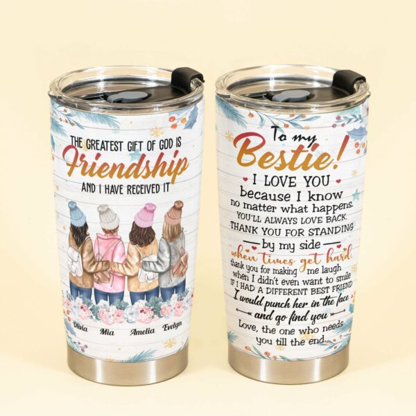 Best Friends Are The Sisters We Choose - Personalized Tumbler Cup - Birthday Gift For Besties, BFF