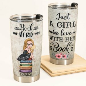 Book Nerd - Personalized Tumbler Cup - Birthday Gift For Book Lovers