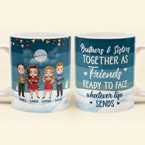 Brother And Sister Together As Friend - Personalized Mug - Christmas Gift For Brothers and Sisters