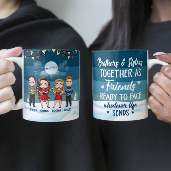 Brother And Sister Together As Friend - Personalized Mug - Christmas Gift For Brothers and Sisters