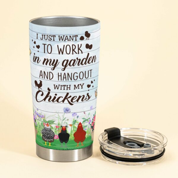 Chicken Mom - Personalized Tumbler Cup - Gift For Gardening Lovers - Garden Chibi