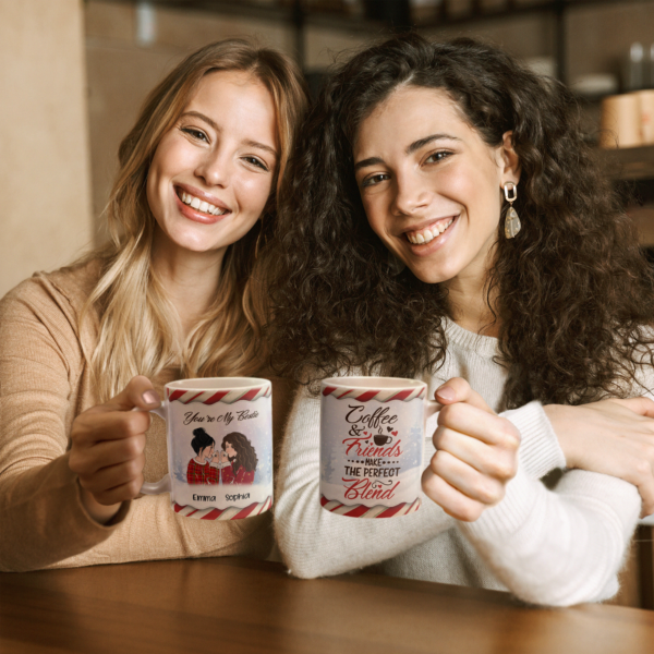 Coffee And Friends Make The Perfect Blend - Personalized Mug - Christmas Gift For Coffee Lovers