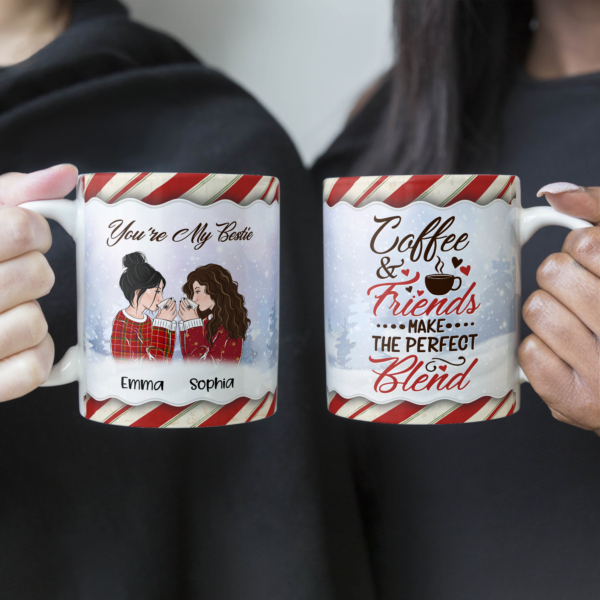 Coffee And Friends Make The Perfect Blend - Personalized Mug - Christmas Gift For Coffee Lovers