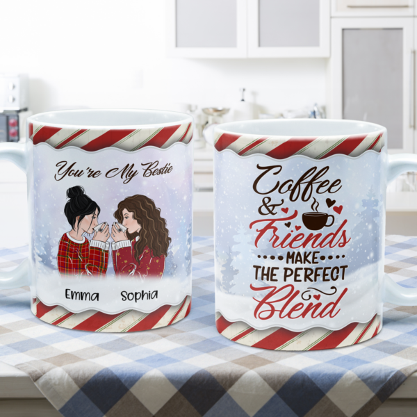 Coffee And Friends Make The Perfect Blend - Personalized Mug - Christmas Gift For Coffee Lovers