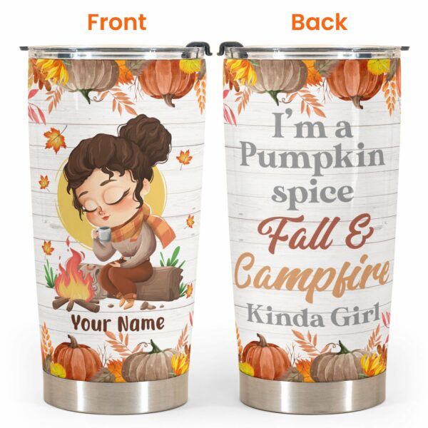 Fall And Campfire - Personalized Tumbler Cup - Gift For Fall Lovers And Camping Lovers