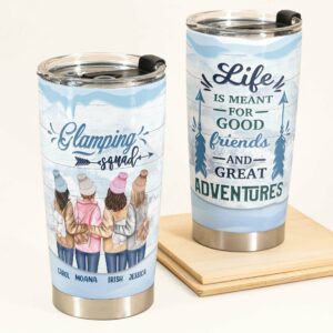 Good Friends And Great Adventures - Personalized Tumbler Cup - Gift For Campers & Friends