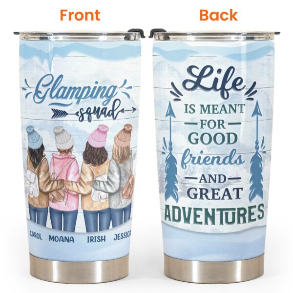 Good Friends And Great Adventures - Personalized Tumbler Cup - Gift For Campers & Friends