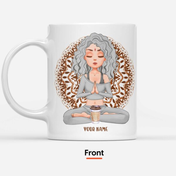 Heavily Caffeinated & Meditated - Personalized Mug - Gift For Yoga Lover