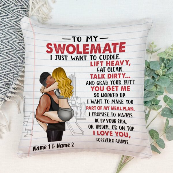 I Just Want To Cuddle Lift Heavy - Personalized Pillow - Anniversary Gift For Gymer