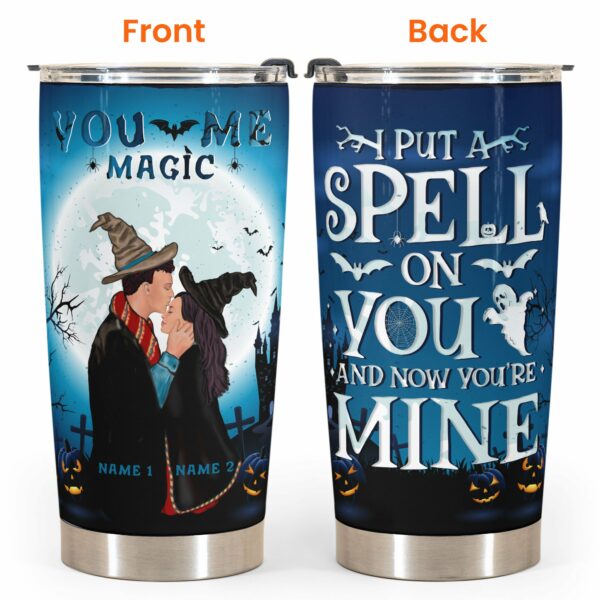 I Put A Spell On You - Personalized Tumbler Cup - Halloween Gift For Couple - Halloween Couple