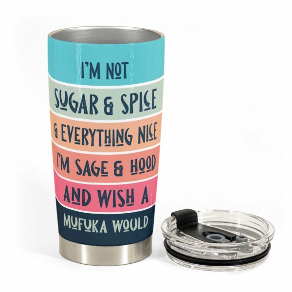 I'm Not Sugar And Spice And Everything Nice - Personalized Vintage Tumbler Cup - BirthdayGift For Yoga Lover