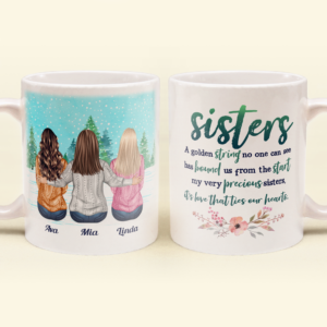 It's Love That Ties Our Hearts - Personalized Mug - Birthday & Christmas Gift For Sisters