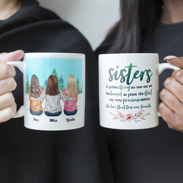 It's Love That Ties Our Hearts - Personalized Mug - Birthday & Christmas Gift For Sisters