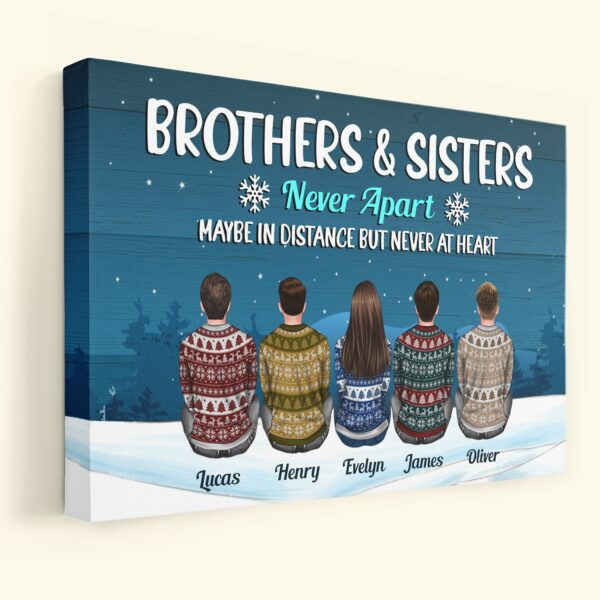 Life Is Better With Brothers & Sisters - Personalized Canvas - Christmas Gift Siblings Canvas For Brother, Sisters, Family, Cousin - Ugly Christmas Sweater Sitting