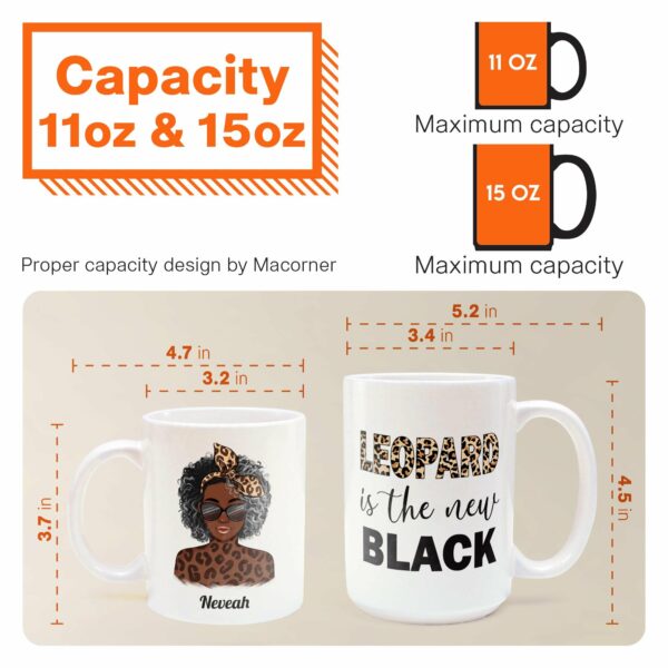 Leopard Is The New Black - Personalized Mug - Birthday Gift For Black Women, Black Girls