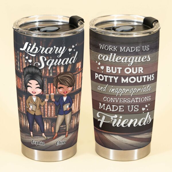 Library Squad - Personalized Tumbler Cup - Birthday Gift For Librarians, Friends