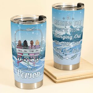 Lose Our Minds & Find Our Souls - Personalized Tumbler Cup - Birthday Gift For Besties, Skiing Lovers, Skiing Team