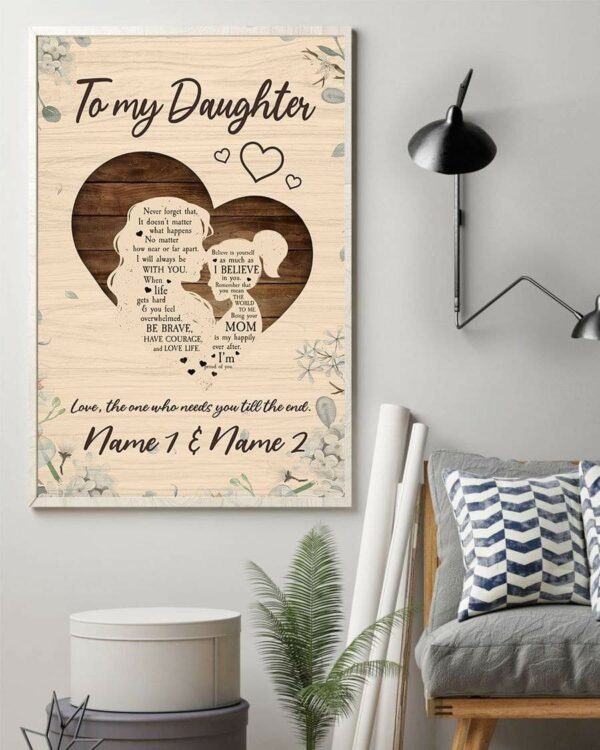 To My Daughter Being Your Mom Is My Happily Ever After, Family Custom Poster/Canvas, Gift For Daughters-Macorner