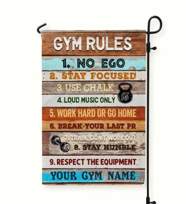 Gym Rules Flag-Macorner