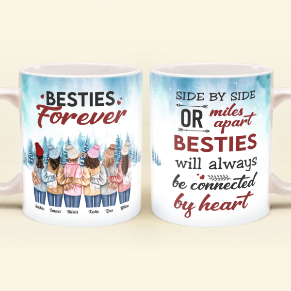 Miles Apart But Always Close At Heart - Personalized Mug - Birthday Gift For Besties, Sisters