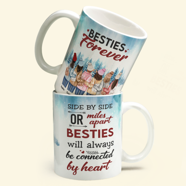 Miles Apart But Always Close At Heart - Personalized Mug - Birthday Gift For Besties, Sisters