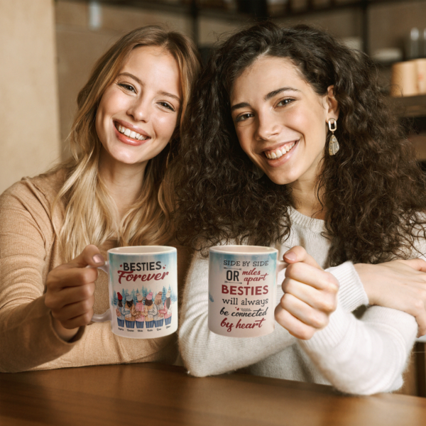 Miles Apart But Always Close At Heart - Personalized Mug - Birthday Gift For Besties, Sisters