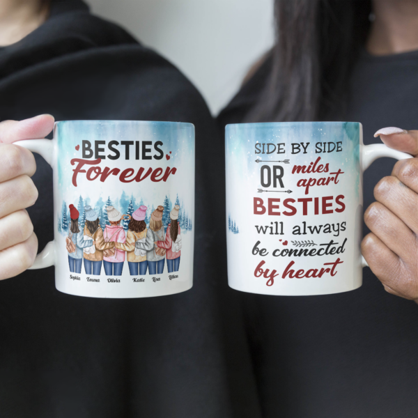 Miles Apart But Always Close At Heart - Personalized Mug - Birthday Gift For Besties, Sisters