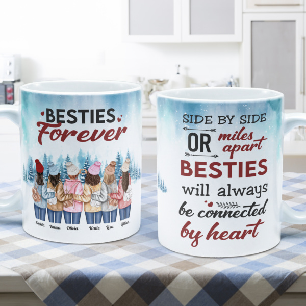 Miles Apart But Always Close At Heart - Personalized Mug - Birthday Gift For Besties, Sisters